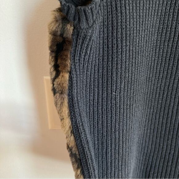 Parkhurst Womens M Brown Faux Fur Leopard Print Zip Front Vest Old Money Glam - Picture 8 of 8